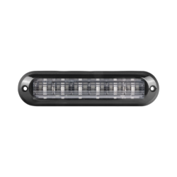 Luz auxiliar ultra brillante IP67 de 6 LEDs, color azul, con mica transparente y bisel negro