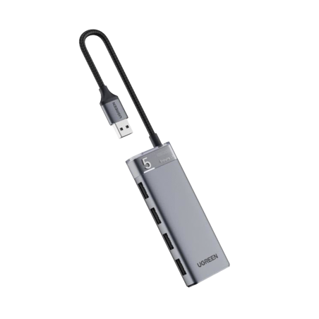 HUB USB-A 3.2 Gen1 4 EN 1, 4 Puertos USB-A (5Gbps), Carcasa ABS + PC,
