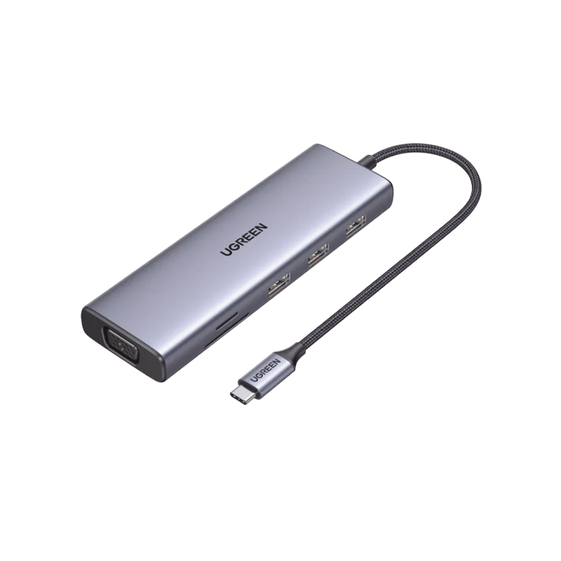 HUB USB-C (Docking Station) 9 en 1, 3 USB-A 3.0, USB-C PD Carga 100W,