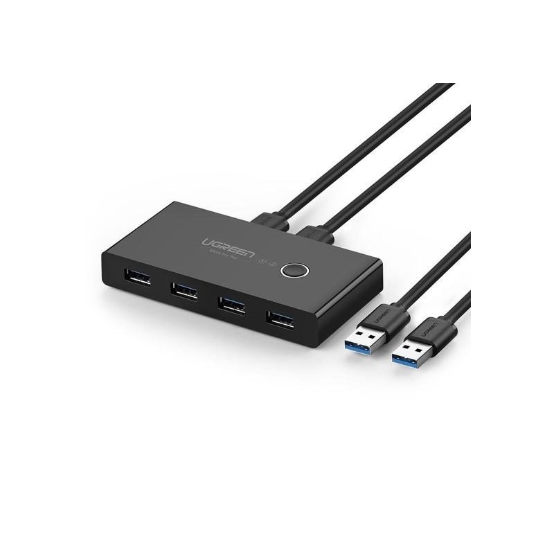 HUB para Compartir 4 Puertos USB 3.0 a 2 PC ’s, Cambio Mediante Botón HUB para Compartir 4 Puertos USB 3.0 a 2 PC ’s, Cambio Mediante Botón