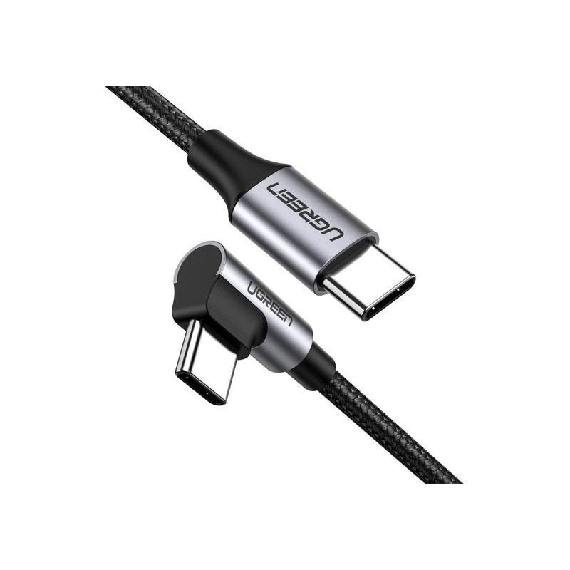 Cable USB-C a USB-C, 1 Metro, Conector con Ángulo Recto de 90° Cable USB-C a USB-C, 1 Metro, Conector con Ángulo Recto de 90°