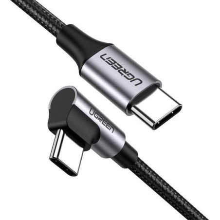 Cable USB-C a USB-C, 1 Metro, Conector con Ángulo Recto de 90°