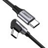 Cable USB-C a USB-C, 1 Metro, Conector con Ángulo Recto de 90°