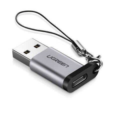 Adaptador USB 3.0 Macho a USB-C 3.1 Tipo C Hembra, Caja de Aluminio, Carga y sincronización de datos, Admite corriente de 3A
