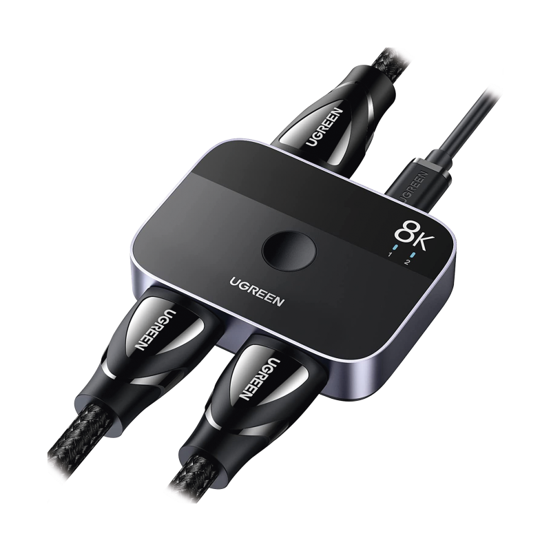 Conmutador HDMI 2.1 8K @60Hz, HDMI Splitter 2 Entradas a 1 Salida, Soporta 4K @120Hz 1080P @240Hz 3D, HDR Dolby, Alta Velocidad