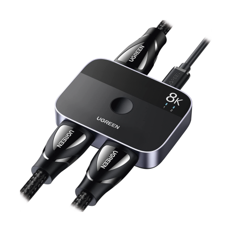Conmutador HDMI 2.1 8K @60Hz, HDMI Splitter 2 Entradas a 1 Salida, Soporta 4K @120Hz 1080P @240Hz 3D, HDR Dolby, Alta Velocidad