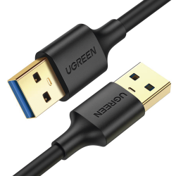 Cable USB-A 3.0 a USB-A 3.0, 3 Metros, Macho a Macho, Conector Niquelado, Núcleo de Cobre Estañado, Blindaje Múltiple, Velocidad