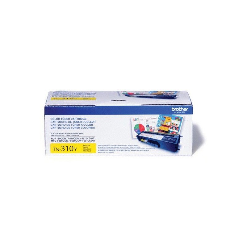 Cartucho tóner Brother TN310Y, 1500 páginas, Amarillo Cartucho tóner Brother TN310Y, 1500 páginas, Amarillo