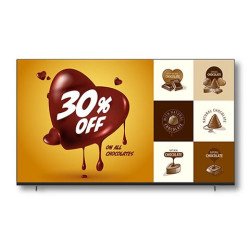 MONITOR PROFESIONAL LED 55", DIGITAL SIGNAGE, 16/7, BIZ TV, 4K, 900:1, 300NITS, HDMIx3, USBx2, ETHERNETx1, WIFI, BOCINASx2 (10W+