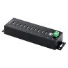Hub Concentrador USB 2.0 de 10 Puertos - Hub USB Resistente - Protección ESD Nivel 4 - Escritorio, Pared, DIN - 10 Total USB Por