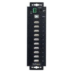 Hub Concentrador USB 2.0 de 10 Puertos - Hub USB Resistente - Protección ESD Nivel 4 - Escritorio, Pared, DIN - 10 Total USB Por