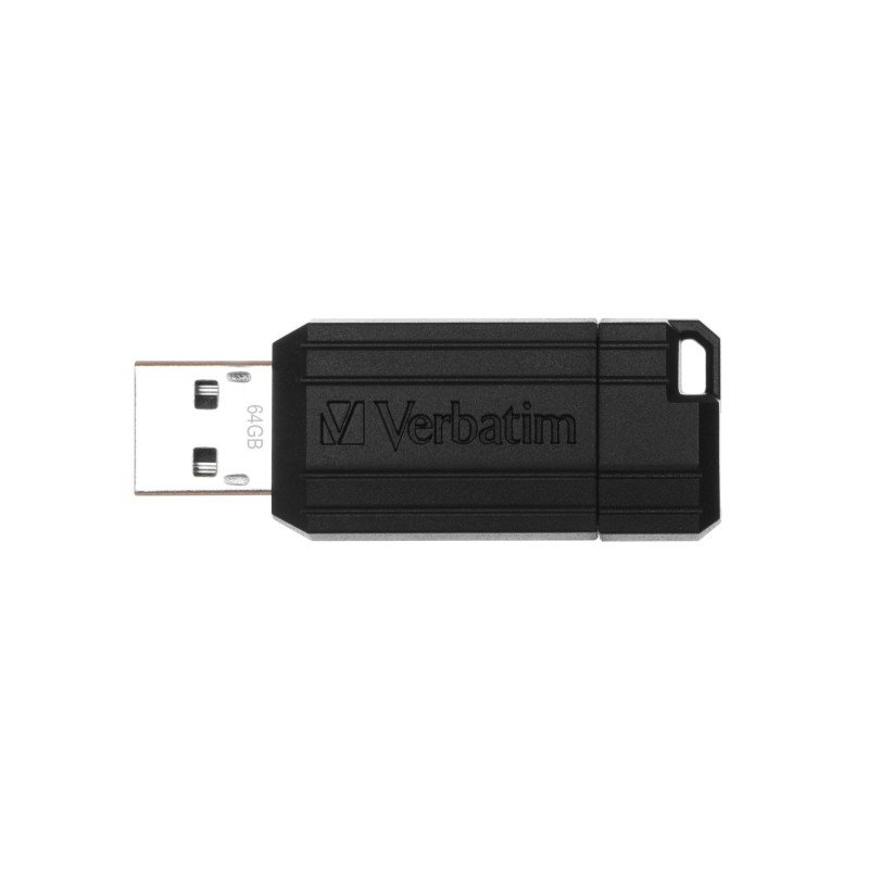 Unidad flash USB PinStripe de 64 GB - Negro