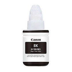 Botella de tinta Canon GI-190BK 135ml negra compatible Pixma G3100/g2100/g1100. Rendimiento de 6,000p.n.