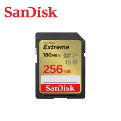 Memoria SanDisk SDXC 256gb extreme 180mb/s 4k clase 10 u3 v30 sdsdxvv-