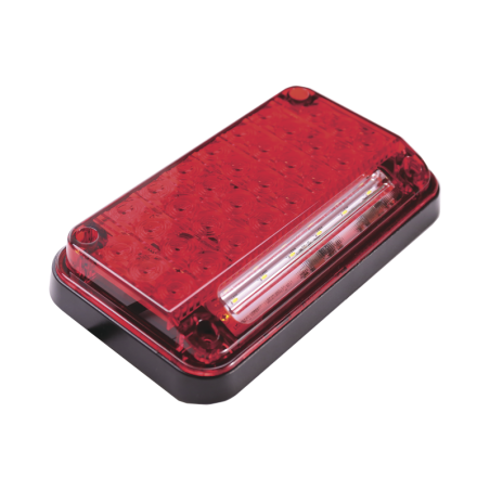 Luz de advertencia de 7x4", color rojo, con luz de trabajo, ideal para ambulancias