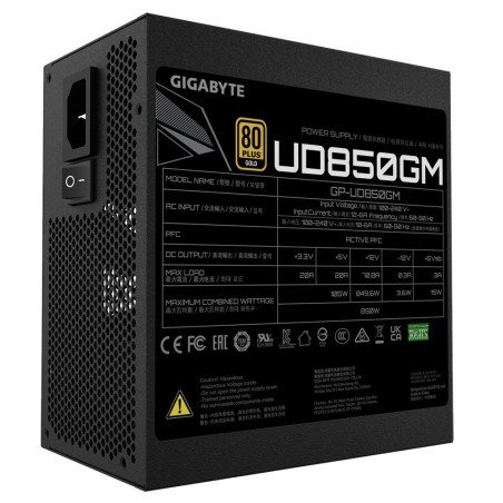 Fuente de poder gigabyte 850w, 80 plus Gold, negro, aTX, modular
