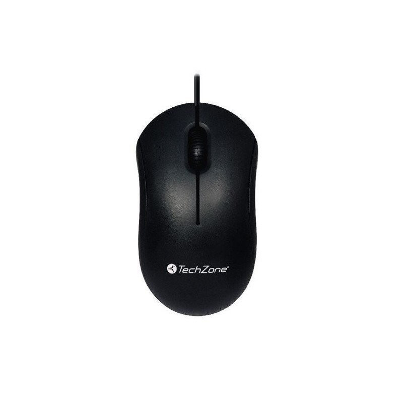 Mouse óptico alámbrico TechZone mas scroll 800 DPI USB negro