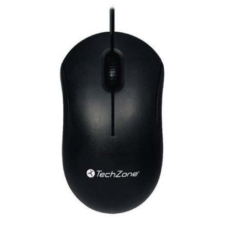 Mouse óptico alámbrico TechZone mas scroll 800 DPI USB negro