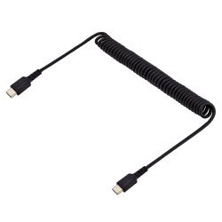 Cable de 1m de Carga USB C a USB C, Cable USB Tipo C en Espiral de Carga Rápida y Servicio Pesado