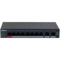 Switch Poe de 10 Puertos Gigabit, 8 Puertos PoE, 2 Puertos Uplink 10, 100, 1000, 110 Watts Totales, Switching 20 Gbps, Tasa de R