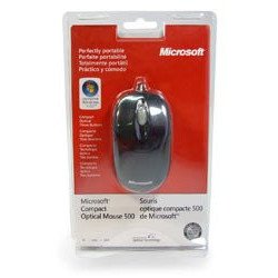 Mouse óptico Microsoft compact 500 v2 black USB blíster