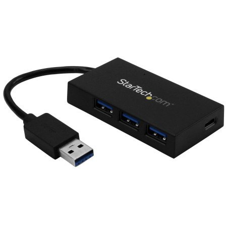 Hub USB 3.0 de 4 Puertos - Concentrador USB Tipo-A con 1 Puerto USB-C y 3 Puertos USB-A - Alimentación por Bus USB