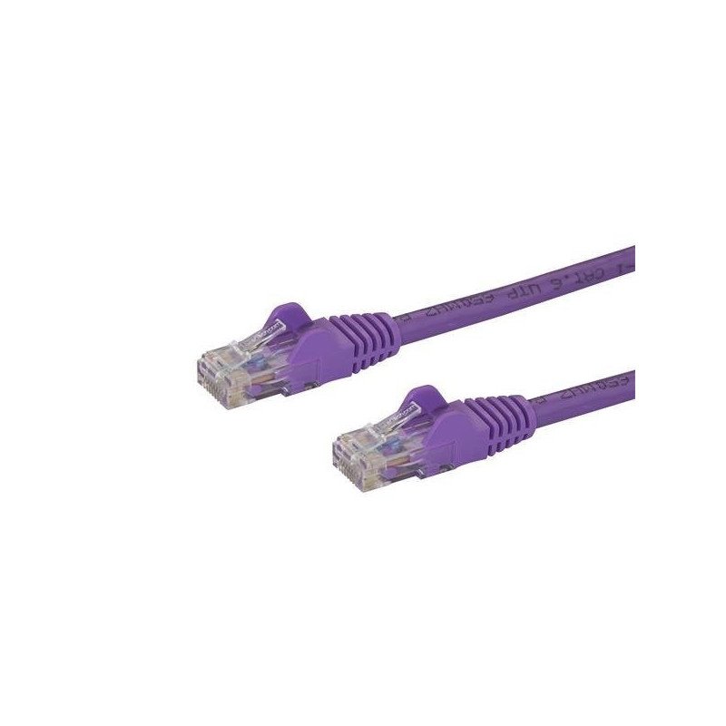 Cable de 2m Púrpura de Red Gigabit Cat6 Ethernet RJ45 sin Enganche - Snagless, 2 m, Cat6, U/UTP (UTP), RJ-45, RJ-45