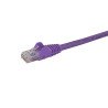 Cable de 2m Púrpura de Red Gigabit Cat6 Ethernet RJ45 sin Enganche - Snagless, 2 m, Cat6, U/UTP (UTP), RJ-45, RJ-45