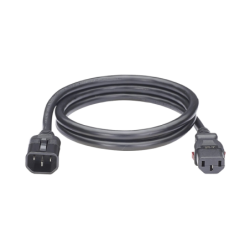 Cable de Alimentación Eléctrica Con Bloqueo de Seguridad, de IEC C14 a IEC C13, 1.2 Metros de Largo, Color Negro, Paquete de 10