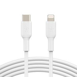 BOOST CHARGE - Cable Lightning - 24 pin USB-C macho a Lightning macho - 1 m - blanco - suministro de potencia USB (18W)