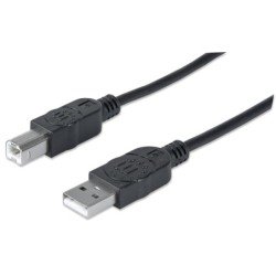 Cable USB 2.0 Manhattan a-b de 1.8 mts negro