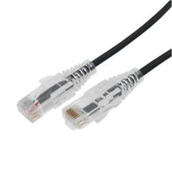 Cable de parcheo Slim UTP cat6a - 0.5 m negro, diámetro reducido (28 AWG)