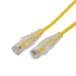 Cable de parcheo Slim UTP cat6a - 10 m amarillo, diámetro reducido (28 AWG)