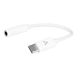Adaptador Vorago USB tipo c a 3.5 mm audio out mic in blanco