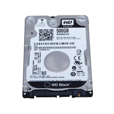 Disco duro interno WD black 2.5 500GB SATA3 6GB/s 32MB 7200rpm 7mm para notebook-ultrabook/gamer/alto rendimiento