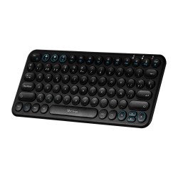 Teclado Inalámbrico Vorago MOD.KBW-400 Bluetooth de dos canales, conecta tres dispositivos diferentes al mismo tiempo, a batería