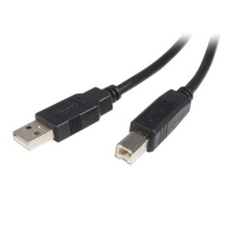 Cable USB de 5m para impresora - 1x USB a macho - 1x USB b macho - adaptador negro - Usb2hab5m