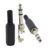 Conector macho de 6,3 mm con funda de plástico (estéreo)