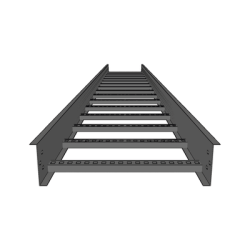 Escalera de Aluminio Portacables, Perfil Z, Peralte 3 1/4" /Paso 9", Ancho 6", 3.66 metros, Capacidad Máx. 137 Cables, Incluye C