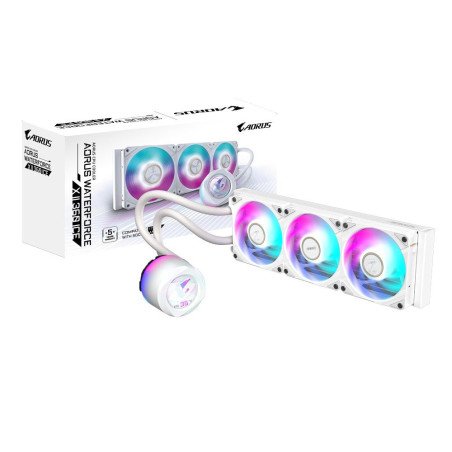 Refrigerador por líquidos todo en uno Gigabyte AORUS WATERFORCE X II 360I, 12 cm, 72 cfm, Blanco
