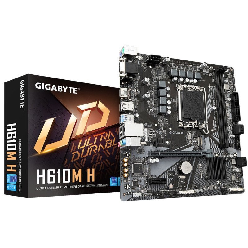 Tarjeta madre Gigabyte H610M H, Intel, LGA 1700, Celeron,  Core i3, Core i5, Core i7, Core i9, Intel Pentium G, LGA 1700, 64 GB