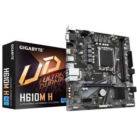 Tarjeta madre Gigabyte H610M H, Intel, LGA 1700, Celeron,  Core i3, Core i5, Core i7, Core i9, Intel Pentium G, LGA 1700, 64 GB