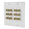 Placa de pared, postes de unión tipo banana, conexión para 6 altavoces, fácil instalación, conectores chapados en oro