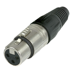 Conector XLR 3 pines hembra, ideal para conexiones de micrófonos, mezc