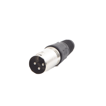 Conector XLR 3 pines macho, ideal para conexiones de micrófonos, mezcladoras, equipo de audio profesional