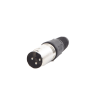Conector XLR 3 pines macho, ideal para conexiones de micrófonos, mezcladoras, equipo de audio profesional