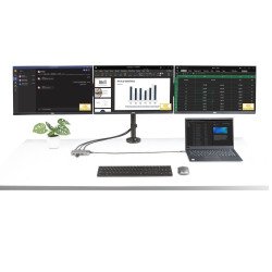 Adaptador Multipuertos USB-C para 3 Monitores, 4K 60Hz Doble + HDMI y DisplayPort 4K 30Hz, Hub USB de 3 Puertos, PD 100W, 3 Disp
