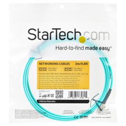 Cable de 3m de Fibra Óptica Multimodo LC/UPC a LC/UPC OM4, 50/125µm, LOMMF/VCSEL, 100G, LSZH, Baja Pérdida de Inserción, Extremo