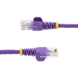Cable de Red de 10m Púrpura Cat5e Ethernet RJ45 sin Enganches, Extremo Secundario: 1 x RJ-45 Network, Male, Cable de conexión, O