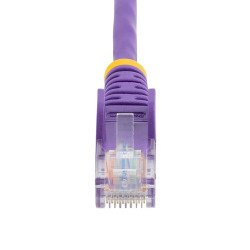Cable de Red de 10m Púrpura Cat5e Ethernet RJ45 sin Enganches, Extremo Secundario: 1 x RJ-45 Network, Male, Cable de conexión, O